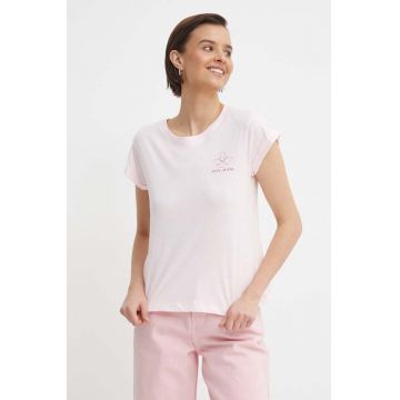 Pepe Jeans tricou din bumbac femei, culoarea roz