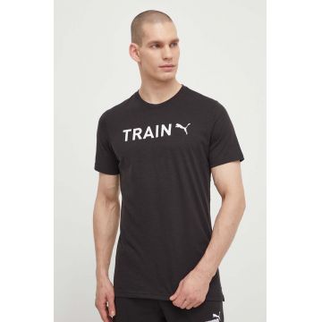 Puma tricou bărbați, culoarea negru, cu imprimeu, 524289