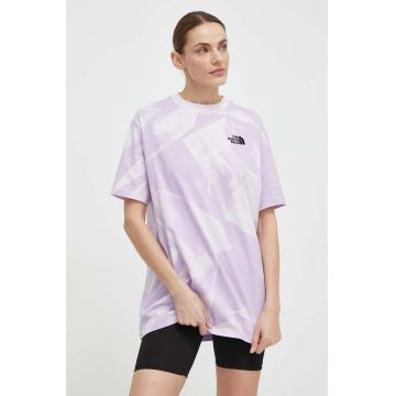 The North Face tricou din bumbac femei, culoarea violet, NF0A881FUI61