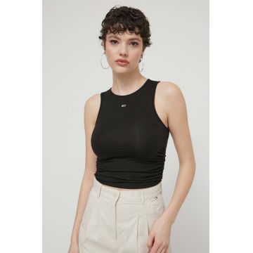 Tommy Jeans top culoarea negru DW0DW17893