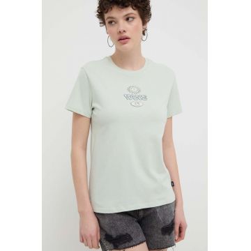 Vans tricou din bumbac femei, culoarea verde