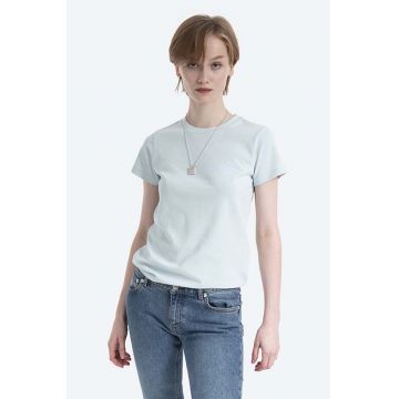 A.P.C. tricou din bumbac Denise femei, culoarea verde