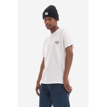 A.P.C. tricou din bumbac Raymond culoarea alb, uni COEZC.H26840-WHITE