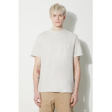 A.P.C. tricou din bumbac T-Shirt Johnny bărbați, culoarea bej, melanj, COGWU.H26321.PAA