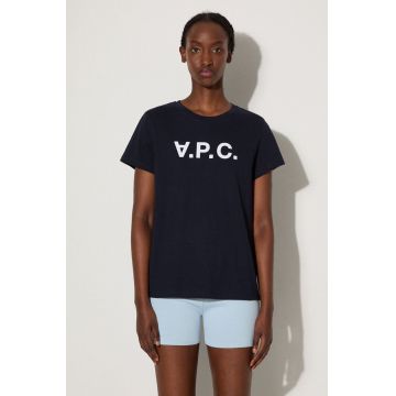 A.P.C. tricou din bumbac VPC Colour culoarea bleumarin COBQX.F26944-DARKNAVY