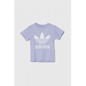 adidas Originals tricou de bumbac pentru copii culoarea violet