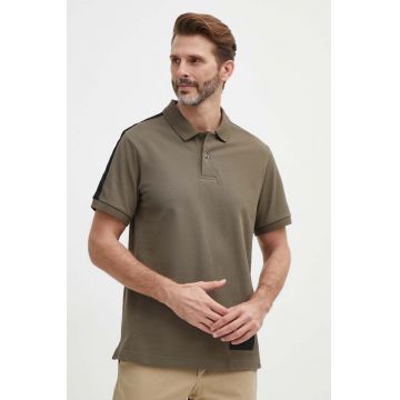 Armani Exchange polo de bumbac culoarea verde, cu imprimeu