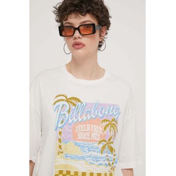 Billabong tricou din bumbac femei, culoarea alb, EBJZT00256