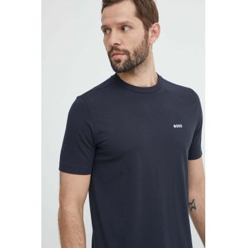 BOSS Green tricou bărbați, culoarea bleumarin, cu imprimeu 50506373