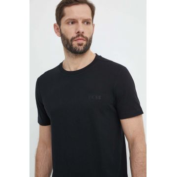 BOSS Green tricou din bumbac bărbați, culoarea negru, uni 50515620