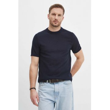 BOSS tricou bărbați, culoarea bleumarin, uni, 50511762