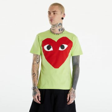 Tricou Comme des Garçons PLAY Short Sleeve Logo Print T-Shirt UNISEX Green