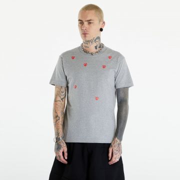 Tricou Comme des Garçons PLAY Short Sleeve Logo Print T-Shirt UNISEX Grey