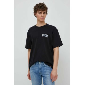 Dickies tricou din bumbac AITKIN CHEST TEE SS barbati, culoarea negru, cu imprimeu, DK0A4Y8O