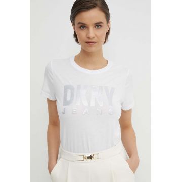 Dkny tricou femei, culoarea alb, DJ4T1050