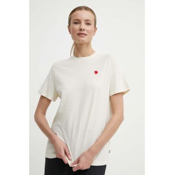 Fjallraven tricou Hemp Blend T-shirt femei, culoarea bej, F14600163