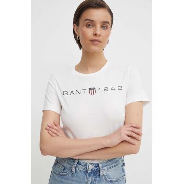 Gant tricou din bumbac femei, culoarea bej