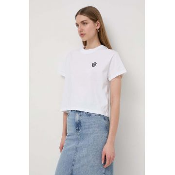 Karl Lagerfeld tricou din bumbac femei, culoarea alb