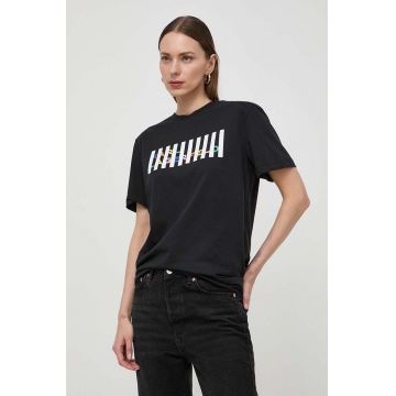 Karl Lagerfeld tricou din bumbac femei, culoarea negru