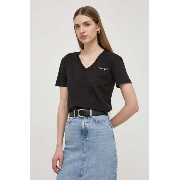 Karl Lagerfeld tricou din bumbac femei, culoarea negru