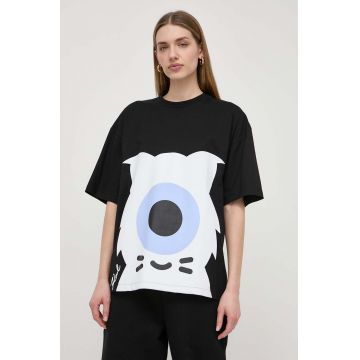 Karl Lagerfeld tricou din bumbac x Darcel Disappoints femei, culoarea negru