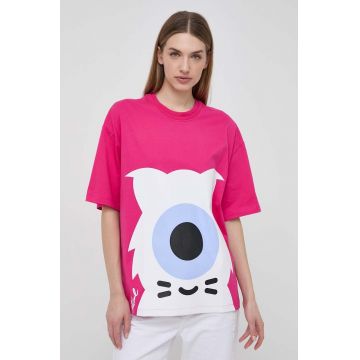 Karl Lagerfeld tricou din bumbac x Darcel Disappoints femei, culoarea roz