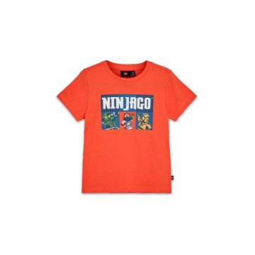 Lego tricou de bumbac pentru copii culoarea portocaliu, cu imprimeu