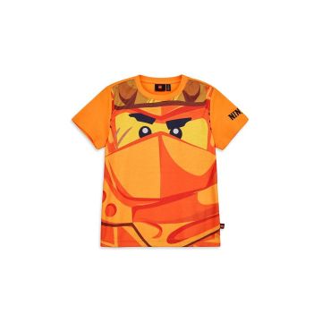 Lego tricou de bumbac pentru copii culoarea portocaliu, cu imprimeu