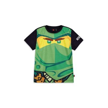 Lego tricou de bumbac pentru copii culoarea verde, cu imprimeu