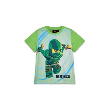 Lego tricou de bumbac pentru copii culoarea verde, cu imprimeu