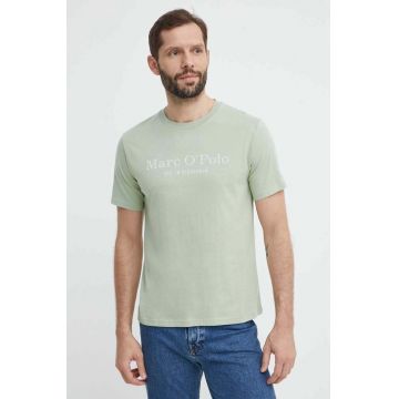 Marc O'Polo tricou din bumbac barbati, culoarea verde, cu imprimeu