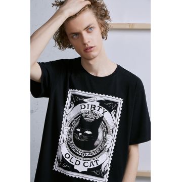 Medicine tricou din bumbac barbati, culoarea negru, cu imprimeu