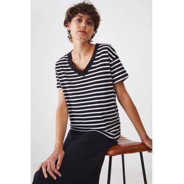 Medicine tricou din bumbac femei, culoarea negru