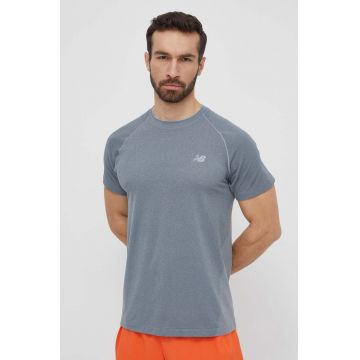 New Balance tricou sport culoarea gri, neted, MT41080AG