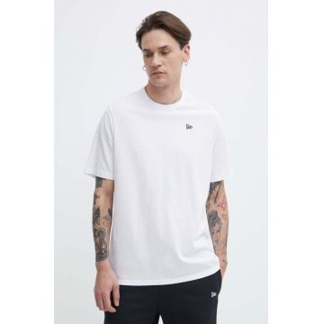 New Era tricou din bumbac barbati, culoarea alb, cu imprimeu