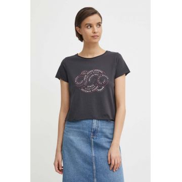 Pepe Jeans tricou din bumbac KENNA femei, culoarea gri, PL505857