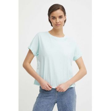 Pepe Jeans tricou din bumbac LIU femei, culoarea turcoaz, PL505832