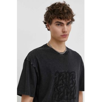 The Kooples tricou din bumbac barbati, culoarea negru, cu imprimeu, HTSC28039K