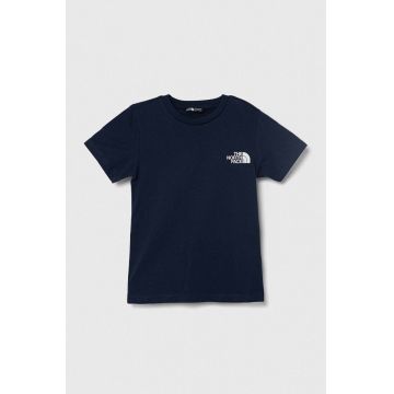 The North Face tricou copii SIMPLE DOME TEE culoarea verde, cu imprimeu