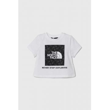 The North Face tricou de bumbac pentru copii LIFESTYLE GRAPHIC TEE culoarea alb, cu imprimeu