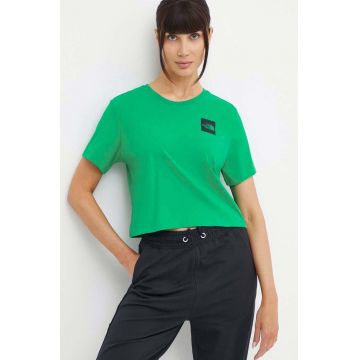 The North Face tricou din bumbac femei, culoarea verde, NF0A87NBPO81