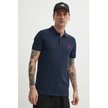 Timberland tricou polo barbati, culoarea albastru marin, cu imprimeu, TB0A2DJE4331