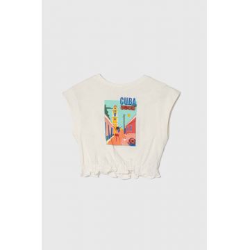 zippy tricou de bumbac pentru copii culoarea alb