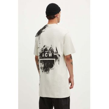 A-COLD-WALL* tricou din bumbac Brushstroke T-Shirt bărbați, culoarea bej, cu imprimeu, ACWMTS188