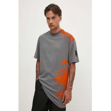 A-COLD-WALL* tricou din bumbac Brushstroke T-Shirt bărbați, culoarea gri, cu imprimeu, ACWMTS188