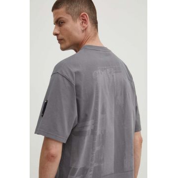 A-COLD-WALL* tricou din bumbac Discourse T-Shirt bărbați, culoarea gri, cu imprimeu, ACWMTS187