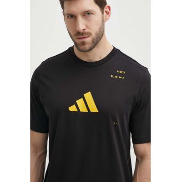 adidas Performance tricou de antrenament culoarea negru, cu imprimeu, IS2409