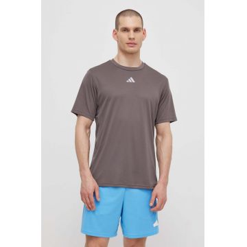 adidas Performance tricou de antrenament HIIT 3S culoarea gri, neted, IS3720