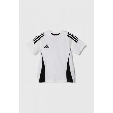 adidas Performance tricou de bumbac pentru copii TIRO24 SWTEEY culoarea alb, cu imprimeu