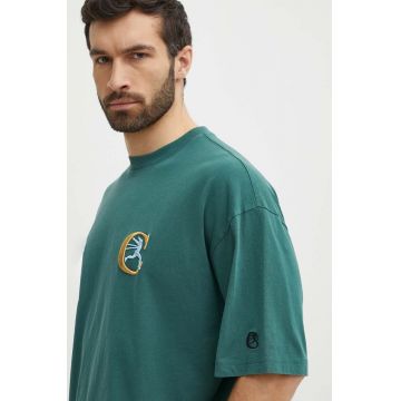 Champion tricou din bumbac barbati, culoarea verde, cu imprimeu, 219999